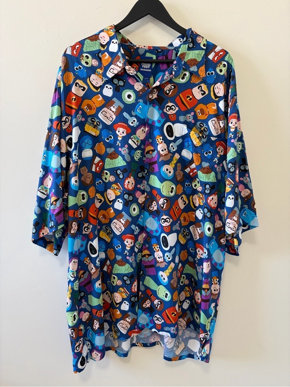 NWOT Disney Parks Disneyland Pixar Fest Passholder Exclusive Button Up Shirt XXL